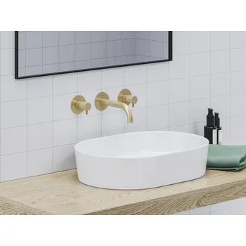 Vodovodní baterie Ravak ES 019.60GLB.O1 Umyvadlová podomítková baterie s tělesem, zlato kartáčované