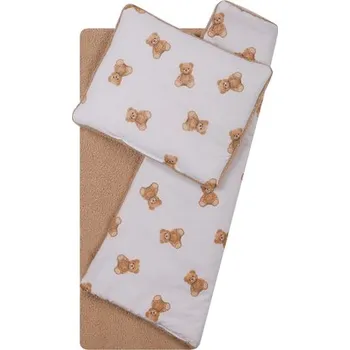 Kočárek DUET 766 Komplet do wózka boucla+bawełna druk 75x100