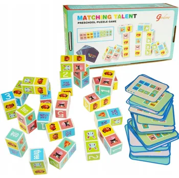 Dřevěná hračka Dřevěná logická hra – poskládej obrázek podle předlohy