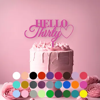 Jedlá dekorace na dort Zápich do dortu – HELLO Thirty (30)