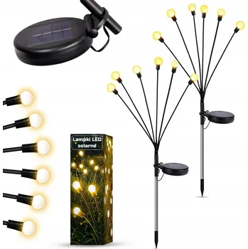 Venkovní osvětlení 2x SOLÁRNÍ ZAHRADNÍ ZAPICHOVACÍ SVĚTLO KOULE 6x LED SE SOUMRAKOVÝM SENZOREM