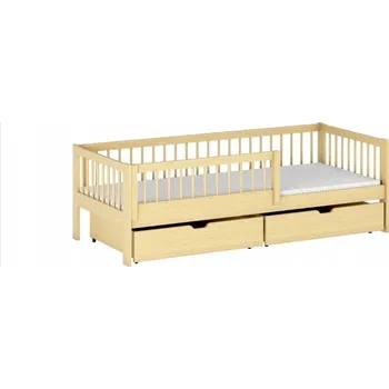 Dětská postel DĚTSKÁ POSTEL SE ZÁBRANOU EDGAR 80X160 BOROVICE ZÁSUVKY POSTÝLKA 160X80