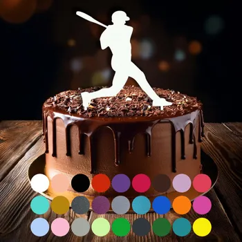 Jedlá dekorace na dort Zápich do dortu - Baseball-chlapec (1) Světle modrá (pastelová)