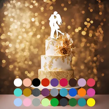 Svatební dekorace Svatební zápich do dortu – novomanželé (07)