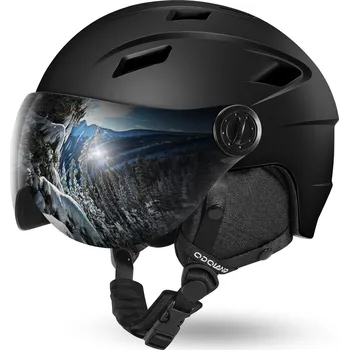 Odoland Lyžařská helma s hledím M Černá UV400 Snowboard Větruodolná
