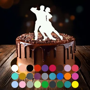 Jedlá dekorace na dort Zápich do dortu - Latinskoamerický tanec (1) Světle šedá