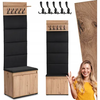 Šatní skříň Stojanový věšák, závěsný, MDF deska Mebel Elite černý, dub artisan