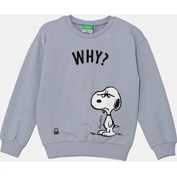 Chlapecká mikina Dětská bavlněná mikina United Colors of Benetton fialová barva, s potiskem, 3UNIC10NF 3UNIC10NF.G.Seasonal 05X, vel. 122