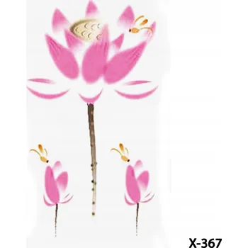 Odstranitelné tetování Dočasné tetování TATTOO 3D 10,5×6 Květ lotosu růžové barvy