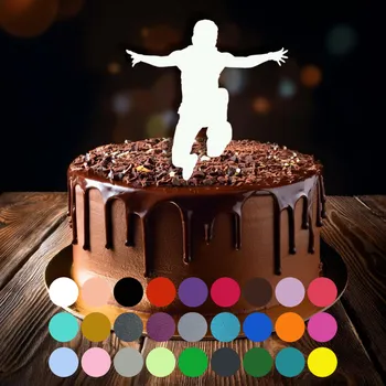 Jedlá dekorace na dort Zápich do dortu - Parkour (1) Světle modrá (pastelová)