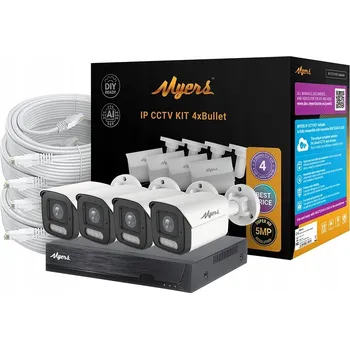 Bezpečnostní kamera IP kamera Myers 4CH IP KIT 5MP 4x Bullet