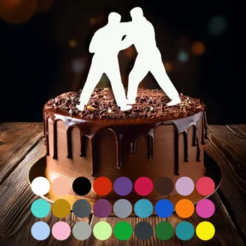 Jedlá dekorace na dort Zápich do dortu - Judo (1) Tyrkysová (metalická)