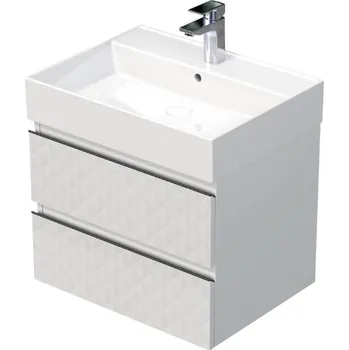 Ložnice Swiss aqua technologies Koupelnová skříňka s umyvadlem SAT Cube Way 60x47,5x46 cm bílá mat CUBE3D46602ZBSAT