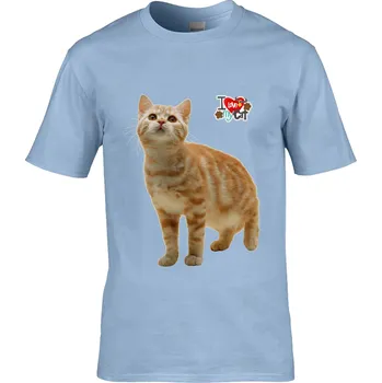 Pánské oblečení Tričko I love my Cat | Ginger cat Druh: Dětské, Barva: Khaki, Velikost: S