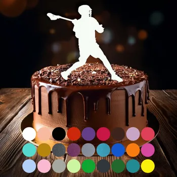 Jedlá dekorace na dort Zápich do dortu - Lakros, boxlakros (1) Šedá