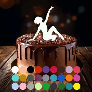 Jedlá dekorace na dort Zápich do dortu - Tanec (2) Fialová