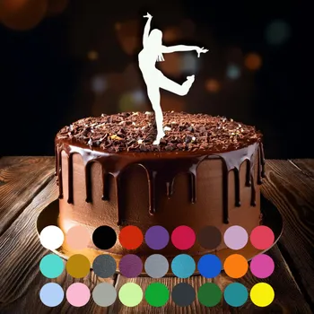 Jedlá dekorace na dort Zápich do dortu - Tanec (4) Přírodní dřevo (jedná se o dřevěný zápich, nikoliv o zápich z PLA materiálu)