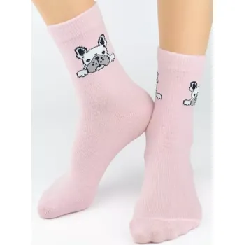 Dámské punčochy Dívčí ponožky Pejsek N - 27-30 / růžová
