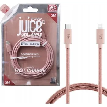 Datový kabel Kabel Juice USB-C – Apple Lightning 2 m růžový