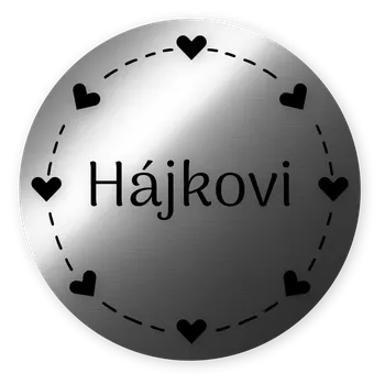 Domovní cedule Cedulka na dveře | Kulatá | srdcový lem