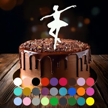 Jedlá dekorace na dort Zápich do dortu - Baletka (1) Malinová (průsvitná)