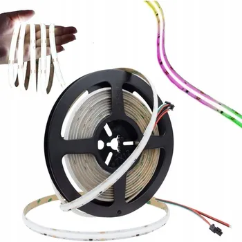 LED osvětlení LED pásek COB digitální, plynoucí, 12V, COB barevný RGB + studená bílá 6000K, 720 LED/m, 5 m