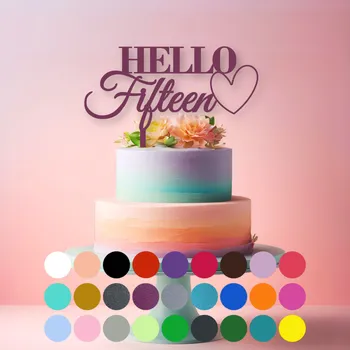 Jedlá dekorace na dort Zápich do dortu – HELLO Fifteen (15)