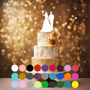 Svatební dekorace Svatební zápich do dortu – novomanželé (03)
