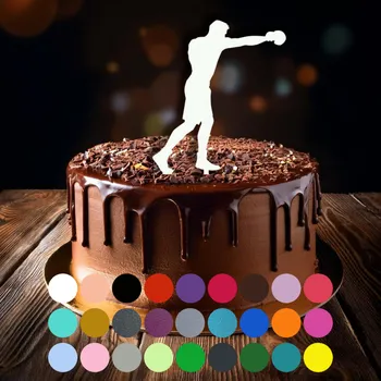 Jedlá dekorace na dort Zápich do dortu - Box (1) Tyrkysová (metalická)