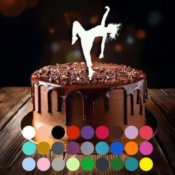 Jedlá dekorace na dort Zápich do dortu - streetdance, breakdance, hip hop, tanec (1) Purpurová (metalická)