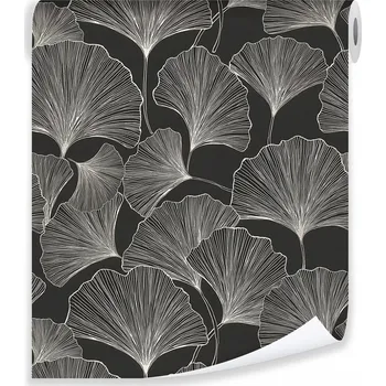 Fototapeta TAPETA KVĚTY JINAN DVOUlALOČNÝ LINEART ART NA VLIESOVÉM PODKLADU NA ZEĎ DO OBÝVACÍHO POKOJE LOŽNICE