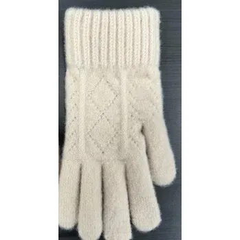 Rukavice Dámské pletené rukavice RZ054 - 21 cm / smetanová