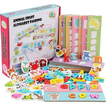 Dřevěná hračka Dřevěná skládačka s písmenky – učení hrou