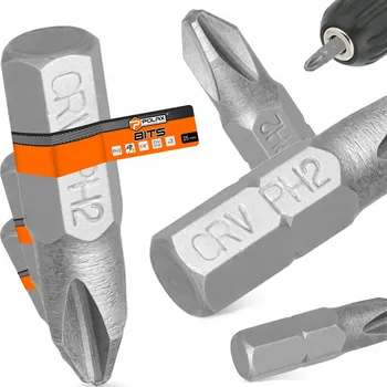 Bit 2x BIT ŠROUBOVÁKU PH2 25mm Magnetický hrot 1/4 Philips - SOLIDNÍ