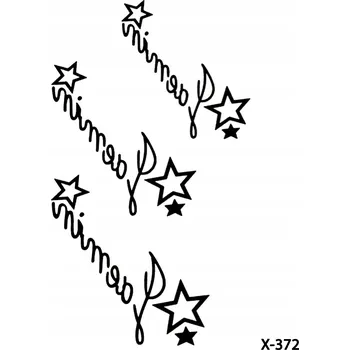 Odstranitelné tetování Dočasné tetování TATTOO 3D 10,5×6 cm - Nápisy, černé