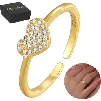 Prsten Prstýnek Stříbrný 925 Se Srdíčkem Stříbrné Prsteny Nastavitelný Stříbro