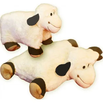 plyšák Ovčí věci Heboučký rozkládací polštářek ovečka s černými oušky – 2v1 hračka a polštář Výběr rozměru: malá 22 x 27 cm