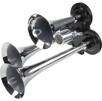 Houkačka 3-tónová fanfára 290mm, chromová, bez kompresoru