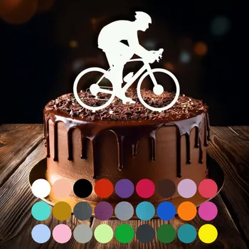 Jedlá dekorace na dort Zápich do dortu - Silniční cyklistika (1) Hnědá