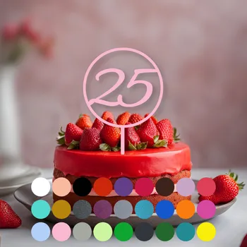 Jedlá dekorace na dort Zápich do dortu kulatý – číslice 25