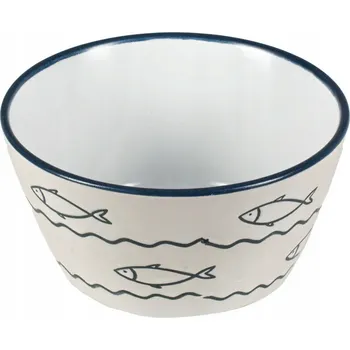 Keramická miska z kameniny bílá s motivem rybiček Captain Mike