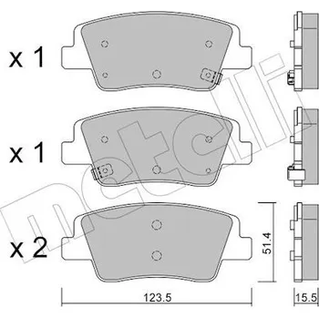 Brzdová destička Sada brzdových destiček, kotoučová brzda METELLI 22-1360-0