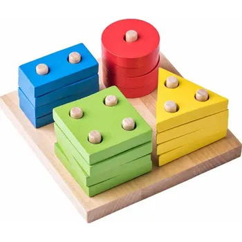 Dřevěná hračka WOODY 102190264 Základní tvary na desce