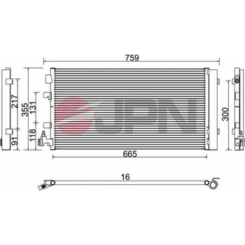 Výparník klimatizace Kondenzátor, klimatizace JPN 60C9127-JPN