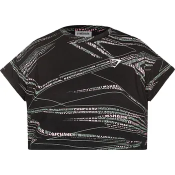 GYMSHARK Dámský fitness top Zone Graphic Crop 2XL ČERNÁ