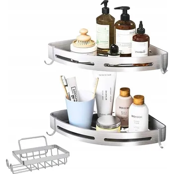 Drátěná police Nástěnná 3m samolepicí polička do koupelny, rohová polička do sprchy ~4831