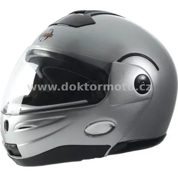 Motodoplněk Moto přilba FU1 otevírací - silver (Motowell)