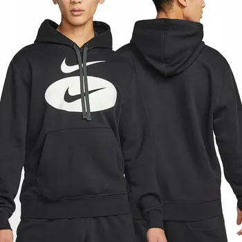 Pánská mikina Pánská pánská mikina Nike klokanka černá, zateplená, tepláková souprava DM5458-010 M