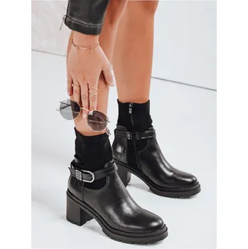 Dámské kozačky Dámské kotníkové boty NOIRSTEP na podpatku ZY0523 Barva: Černá, Velikost: 38