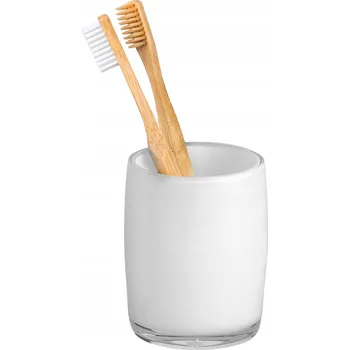 Držák na kartáček BÍLÝ KELÍMEK DO KOUPELNY NA KARTÁČKY A PASTU - ODOLNÝ A MODERNÍ